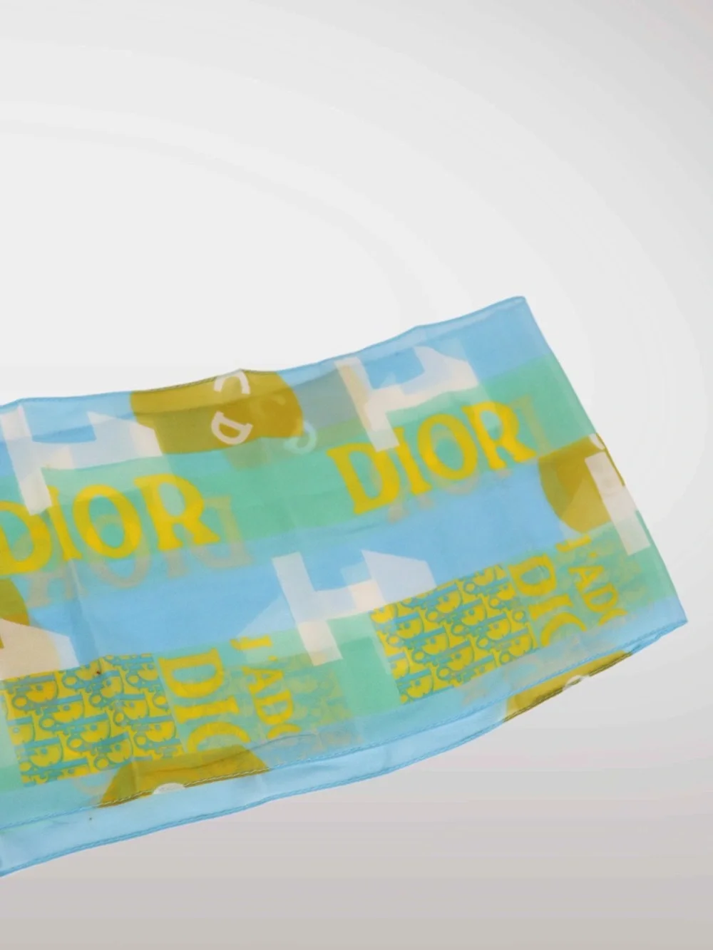 Auth Dior 1 Printed Silk Neckerchief/Scarf